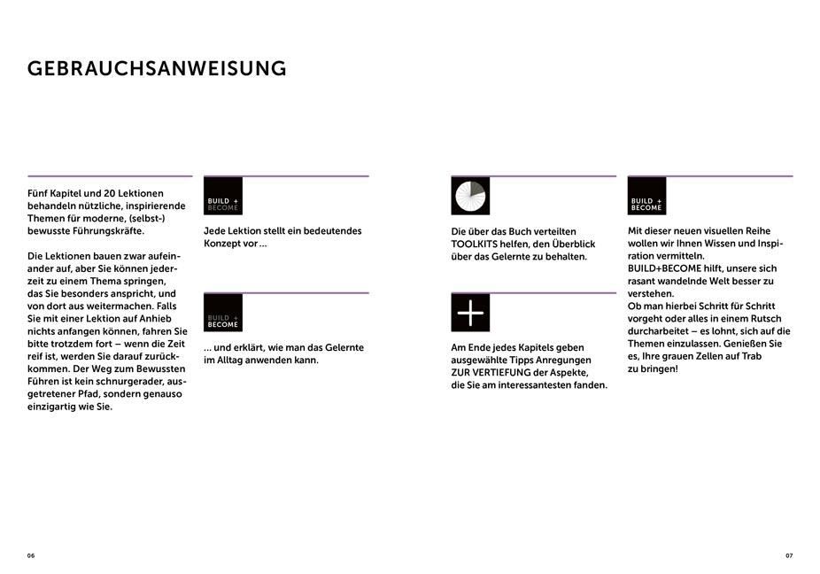 Buchseite mit Text. Überschrift: Gebrauchsanweisung. Text in deutscher Sprache. Schwarze Schrift auf weißem Hintergrund.