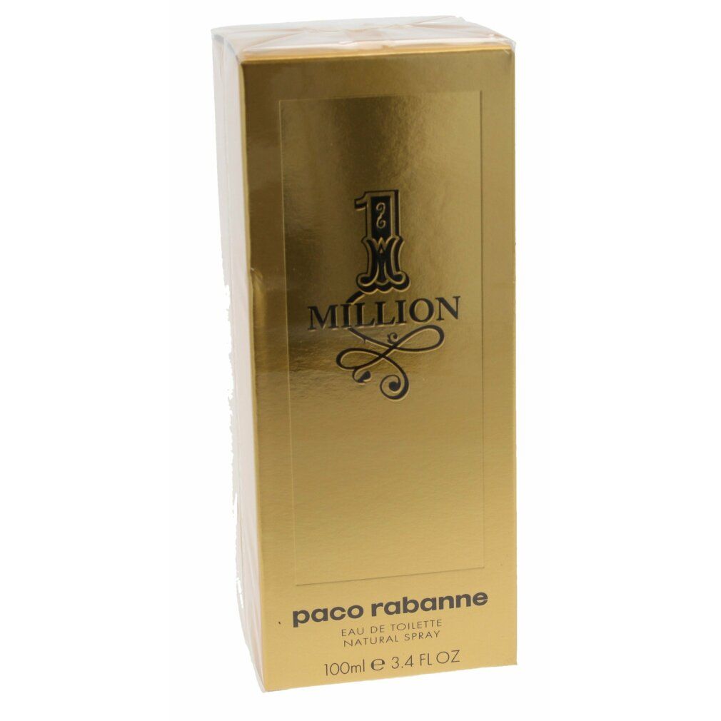 Goldfarbene Box mit "1 MILLION" Aufdruck. "paco rabanne" und 100ml.