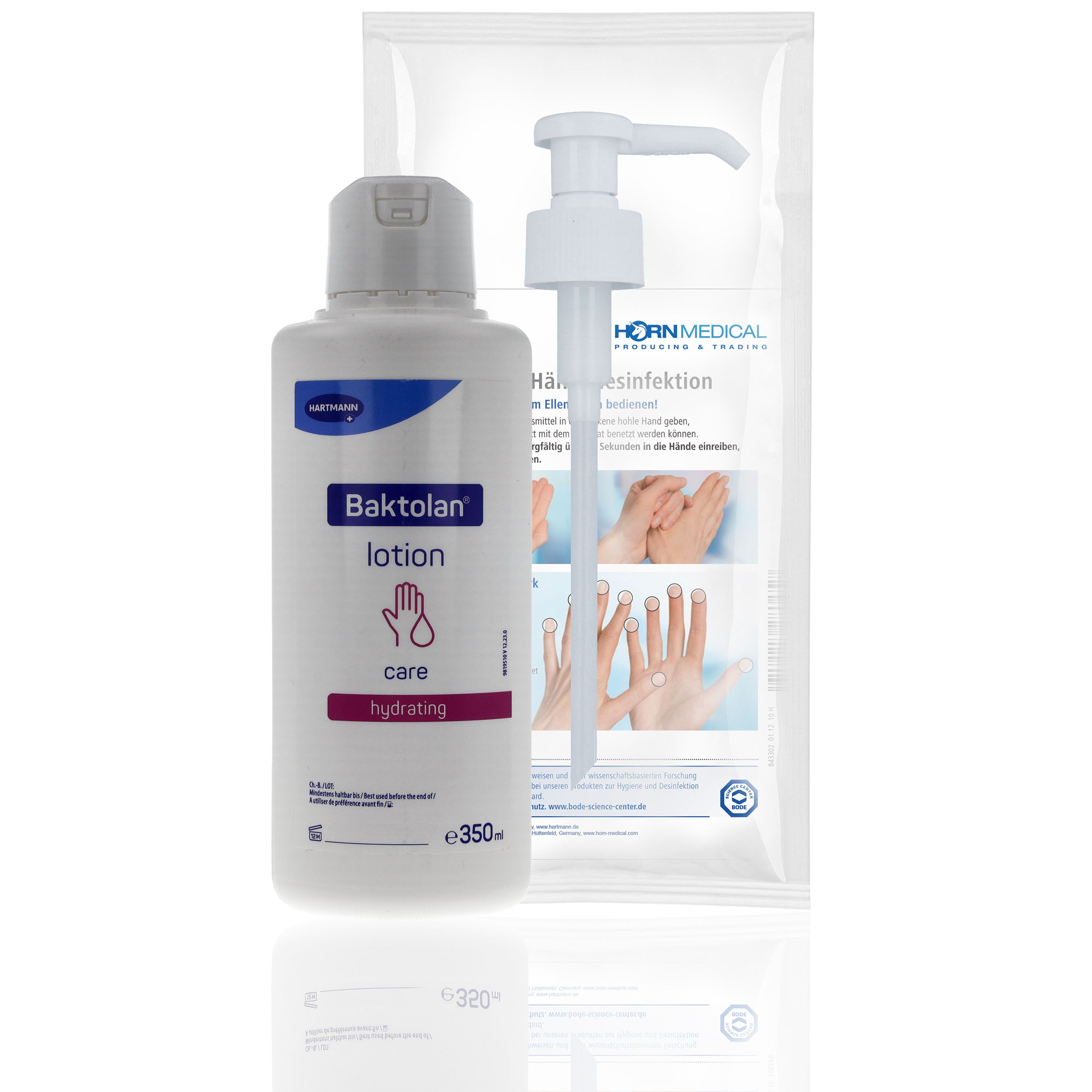 Horn Medical Dosierpumpe mit Öl-in-Wasser Hautpflege Baktolan lotion
