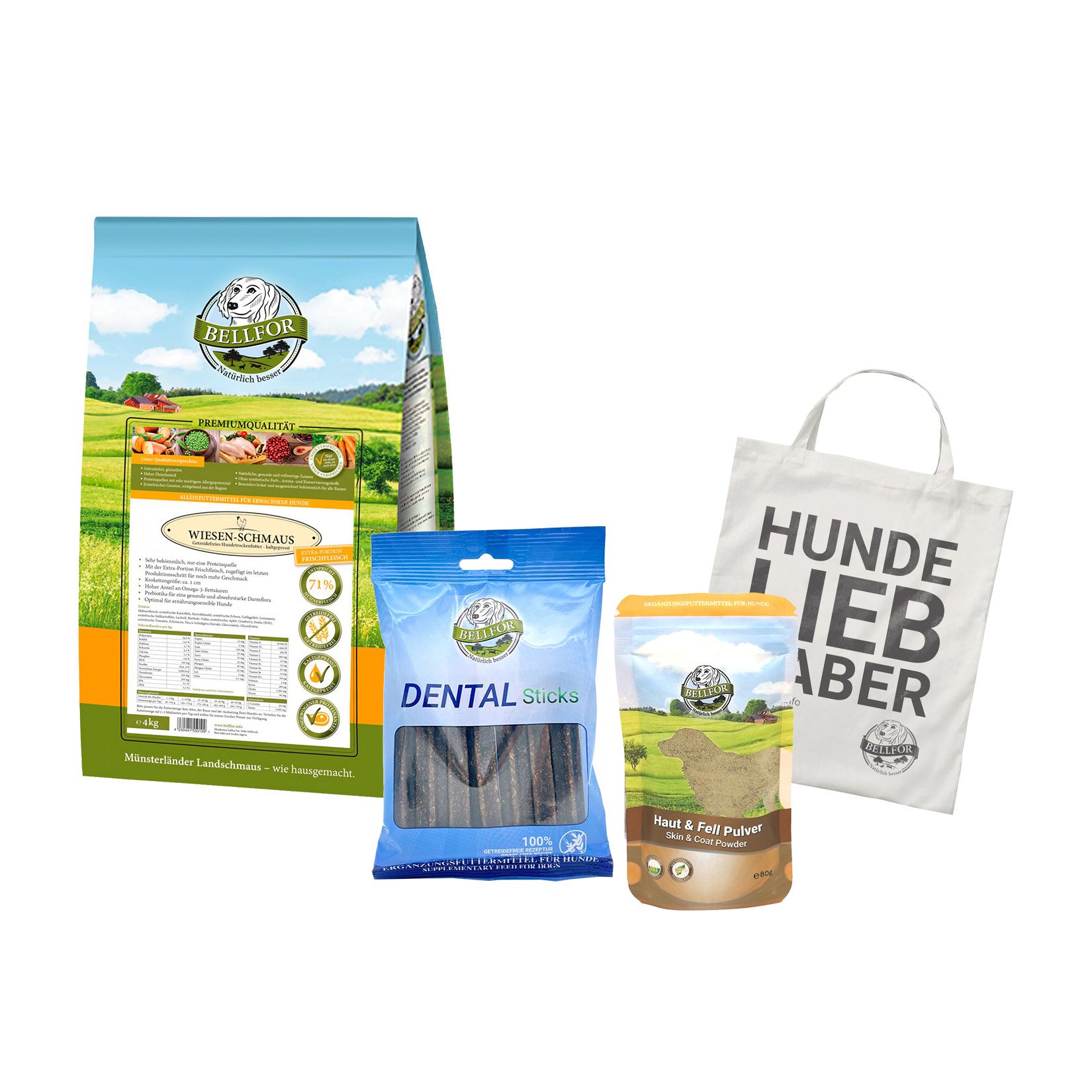 Bellfor Deutsche Doggen Futter Set für Hunde 4 St