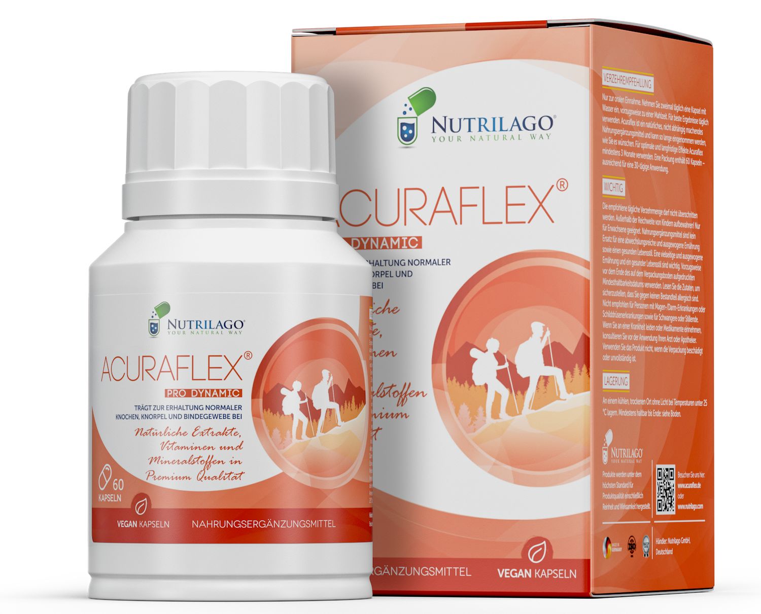 Nutrilago® ACURAFLEX Pro Dynamic - Nahrungsergänzung für Gelenke, Knorpel und MEHR BEWEGLICHKEIT