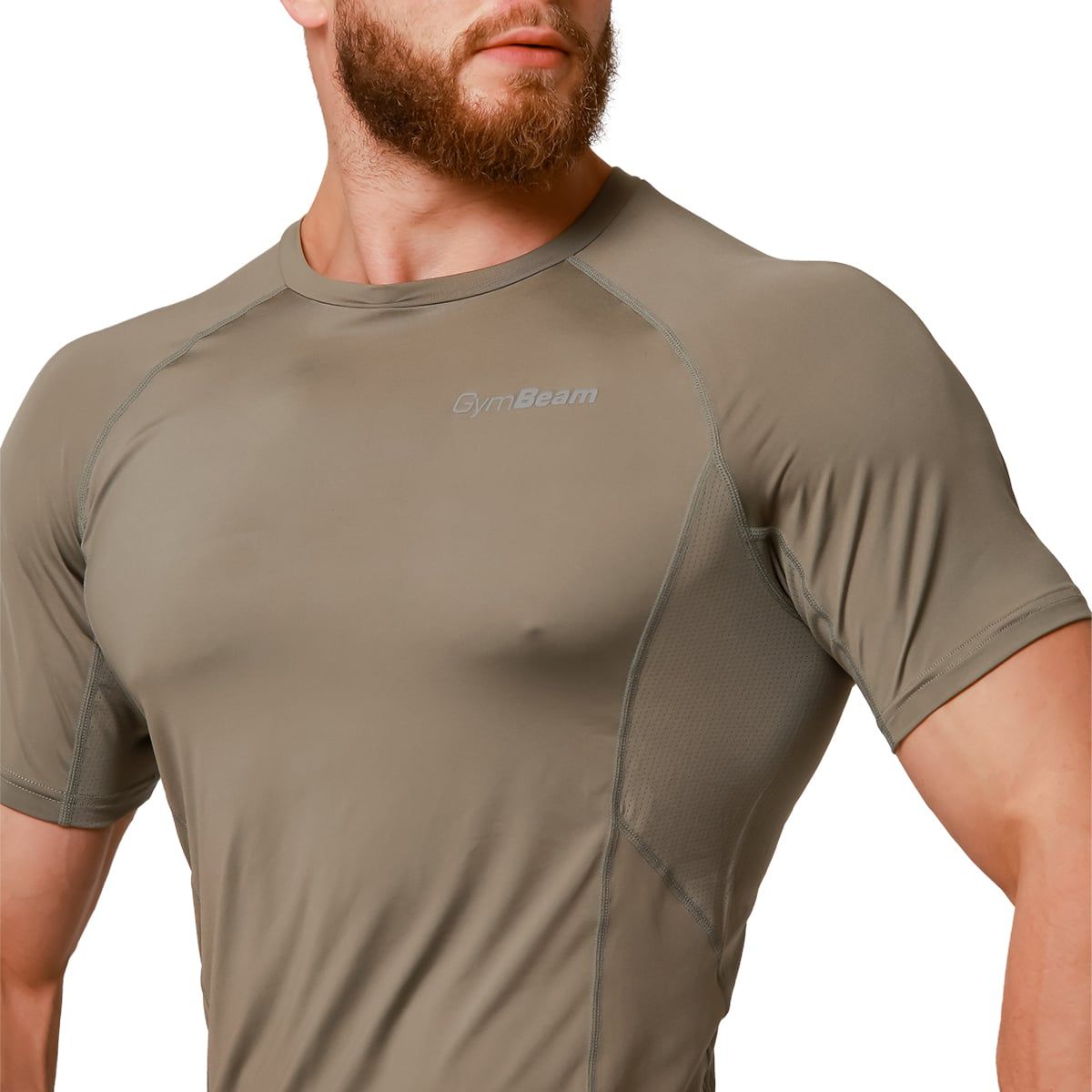 GymBeam T-Shirt Herren Slim Kurzarm Pulse Vetiver