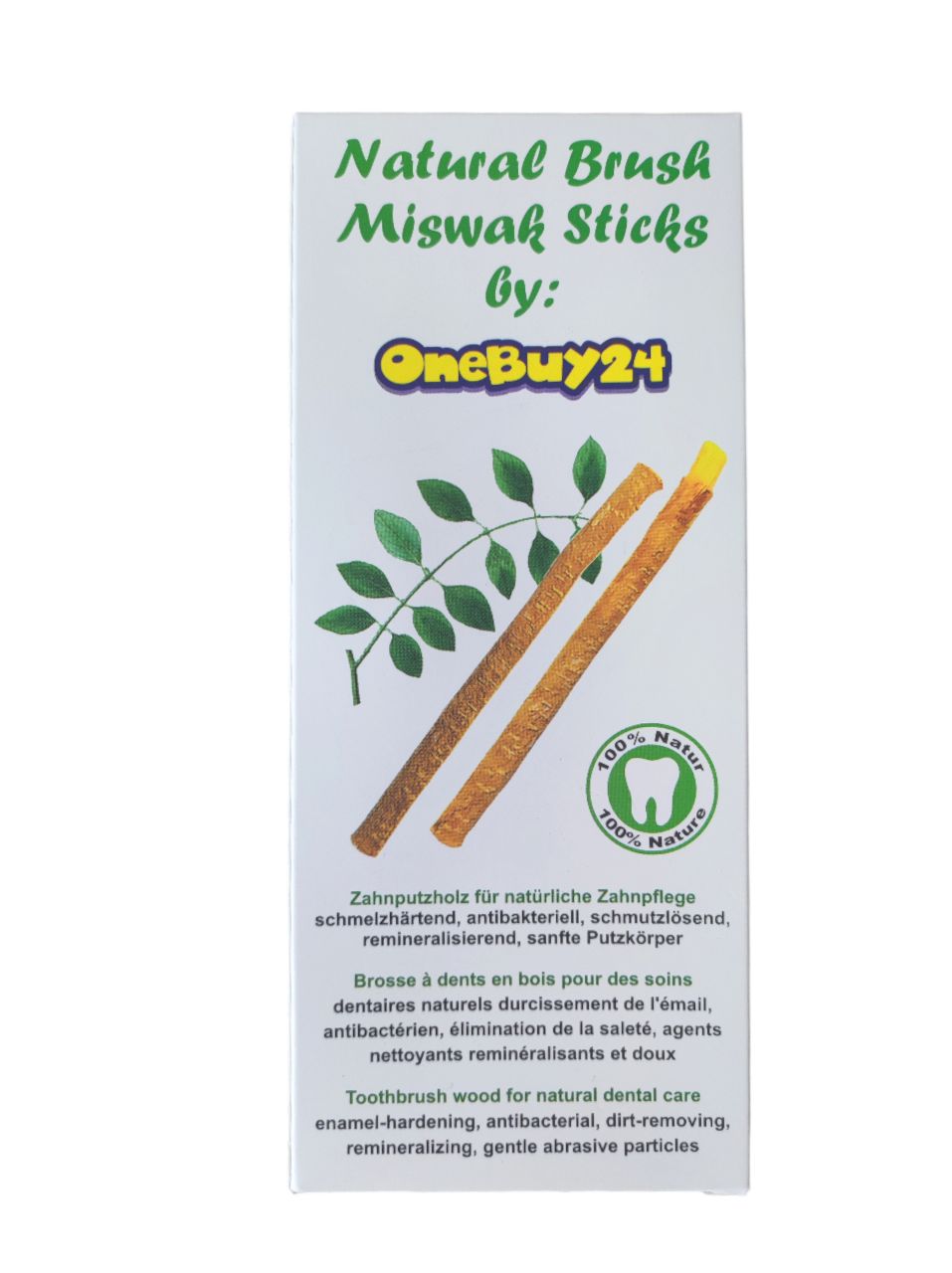 OneBuy24 Miswak Siwak Zahnputzholz mit natürlichen Mineralstoffen und Gipskristallen