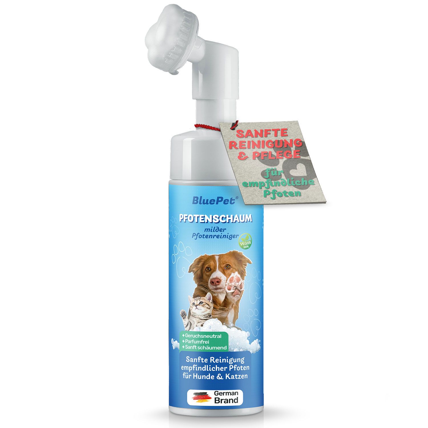 BluePet Pfotenschaum sanfter Pfotenreiniger für Hunde & Katzen