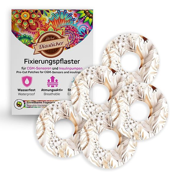 Diasticker® Freestyle Libre 3 / Plus Fixiertapes 'Grain' 5 St