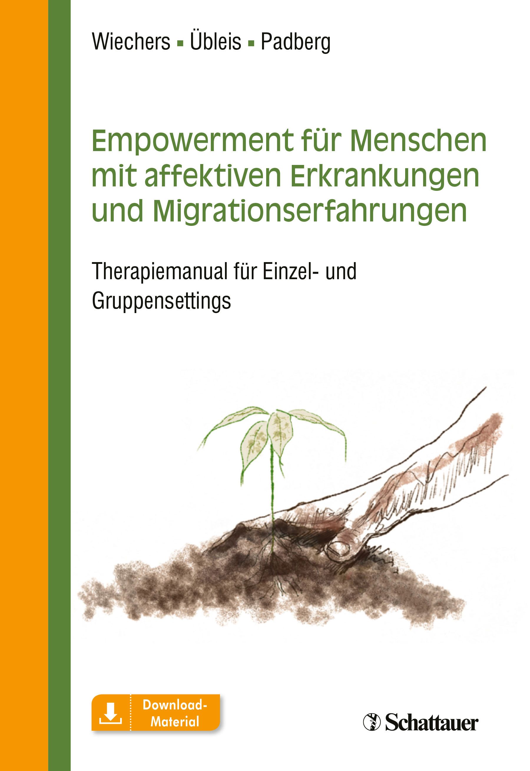 Buchcover: Empowerment für Menschen mit affektiven Erkrankungen und Migrationserfahrungen. Schattauer Verlag.