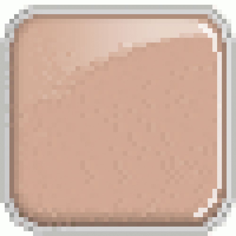 Quadratische, beige Foundation-Probe in einem quadratischen Rahmen.