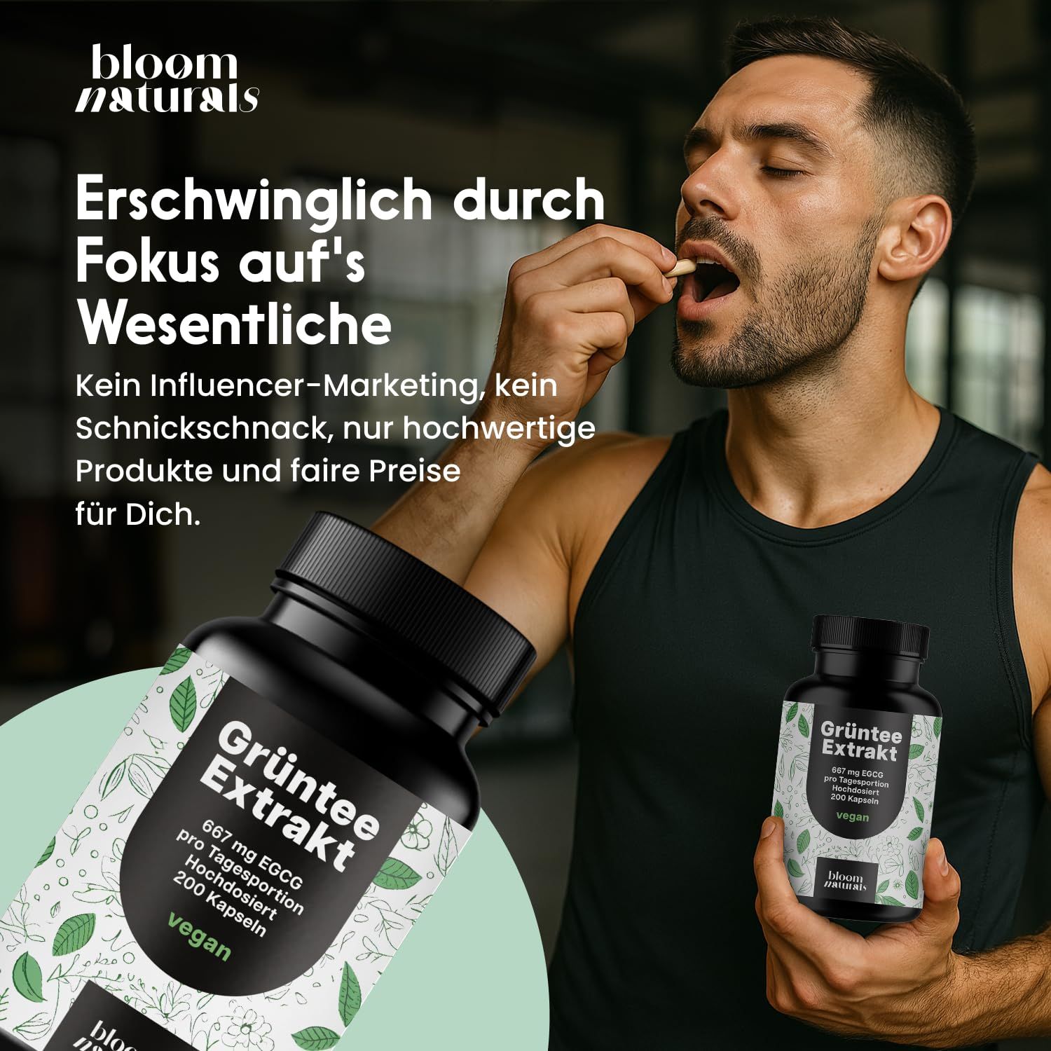 Bloom Naturals Grüntee Extrakt Kapseln