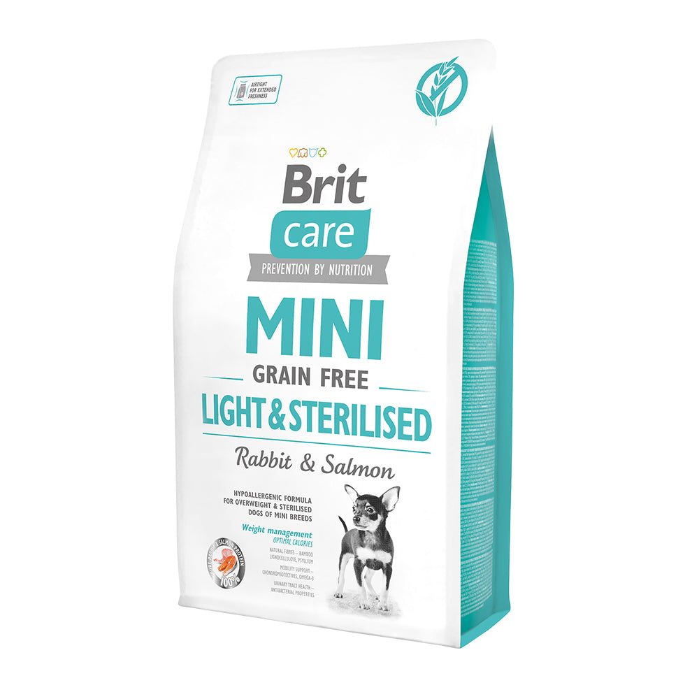 Brit Care Dog Mini - Grain Free Light & Sterilised - Rabbit & Salmon