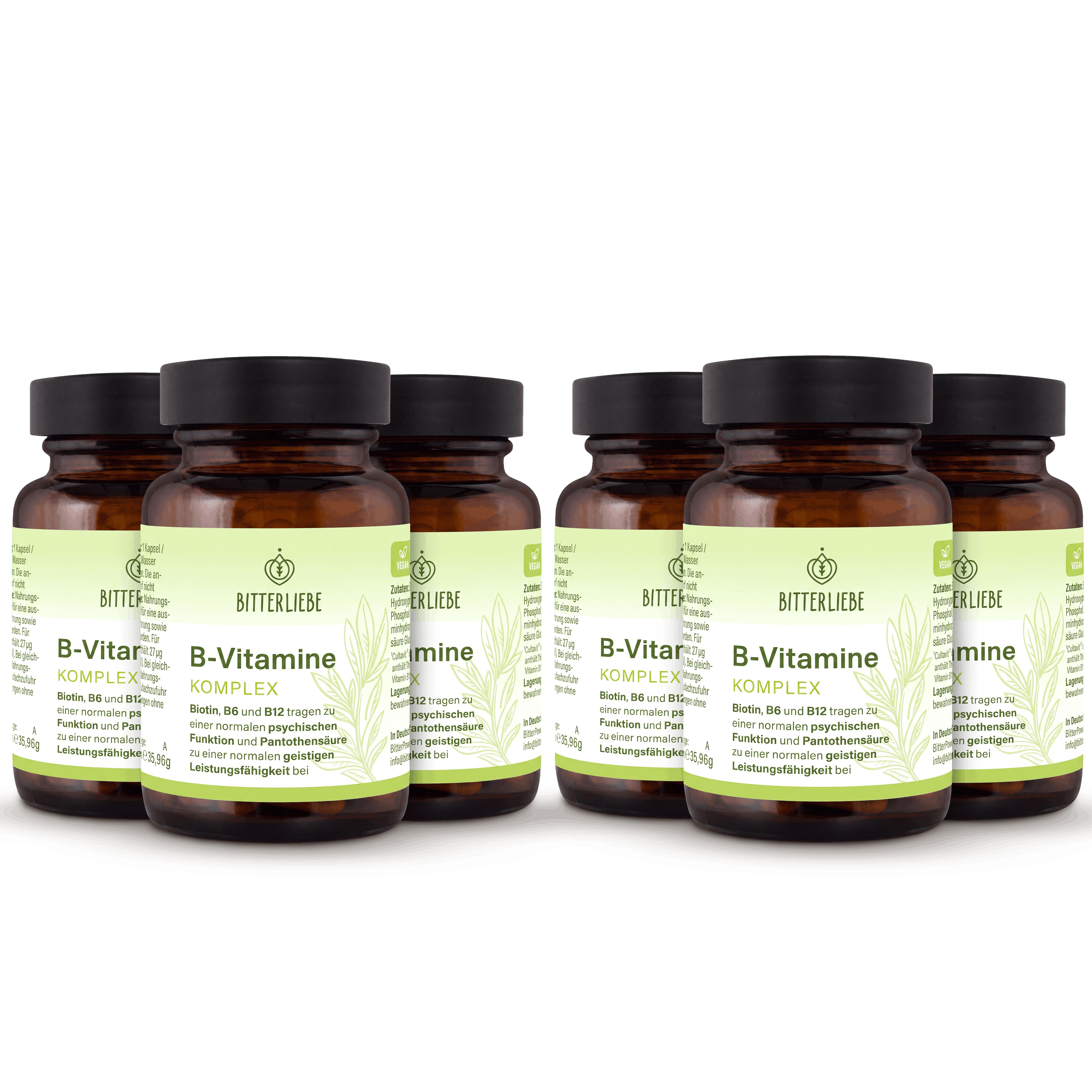 BitterLiebe Vitamin B Komplex mit Cultavit, B12 & Folsäure 6 St Kapseln