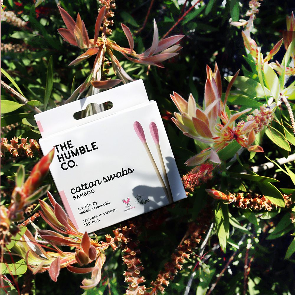 The Humble Co. Wattestäbchen aus Bambus, Lila