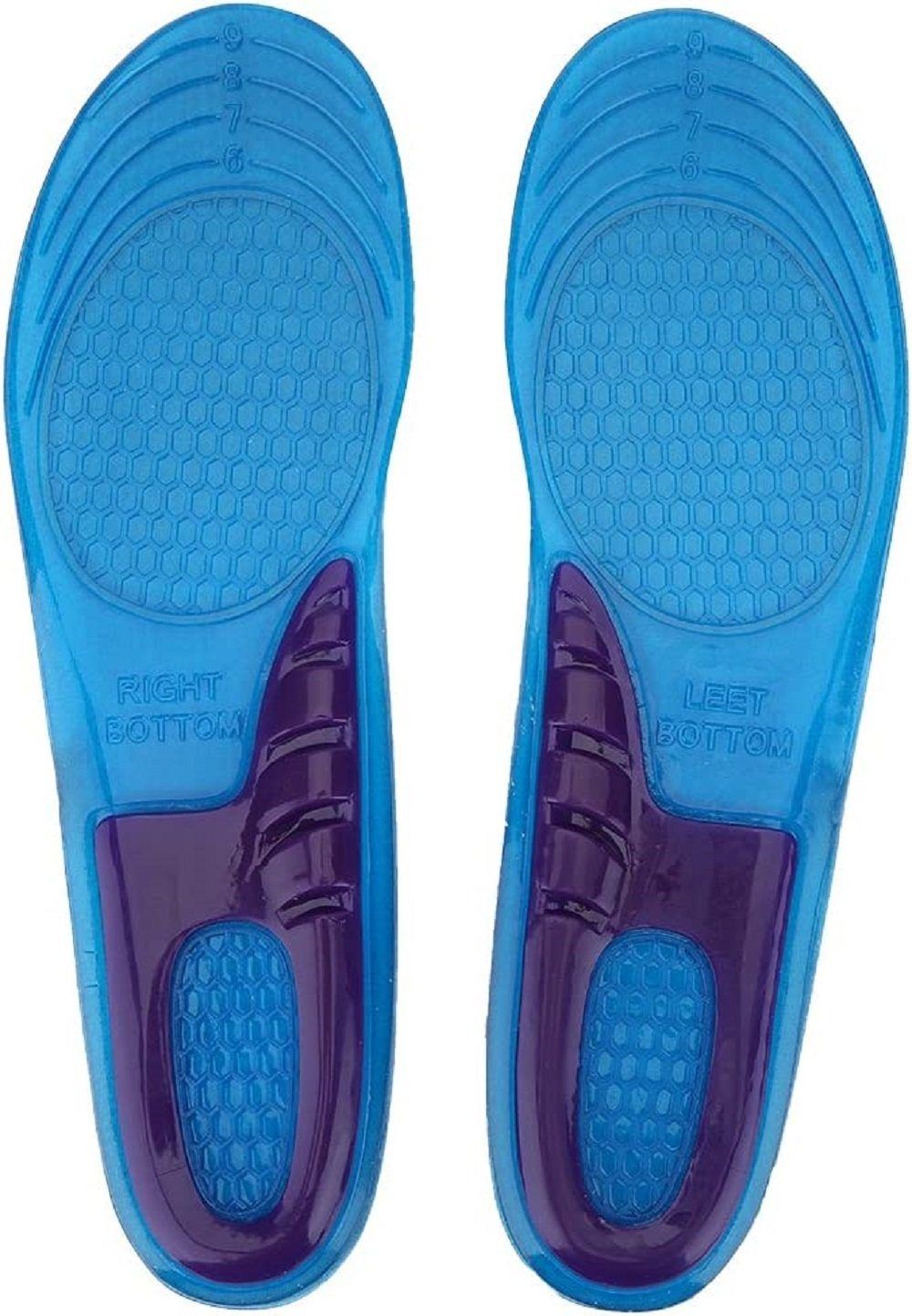 COOL-i Gel Einlegesohlen,Orthopädisch, stoßdämpfend & weich für Ferse und müde Füße, waschbar 1 Pc Einlegesohlen