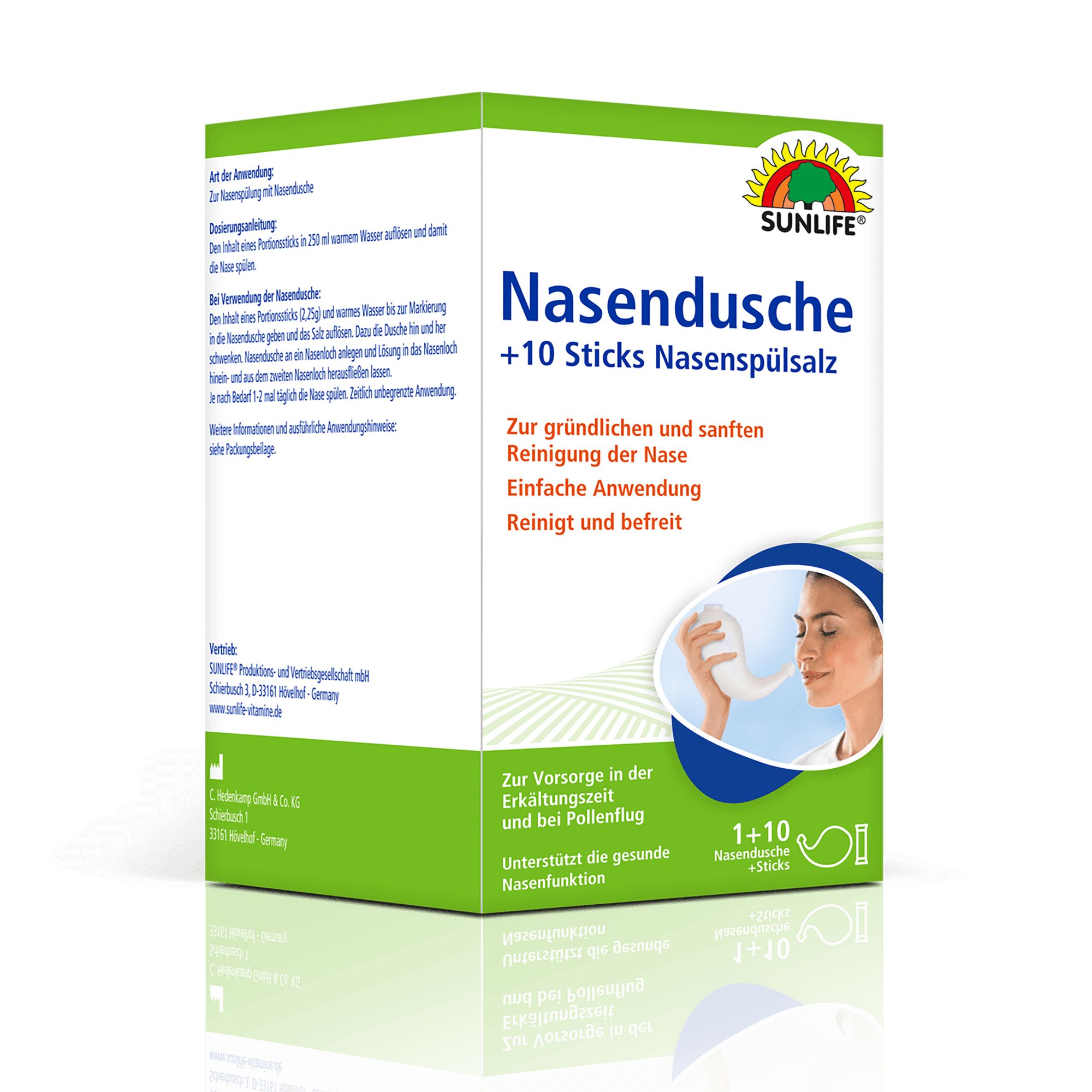 SUNLIFE® Nasendusche mit Nasenspülsalz