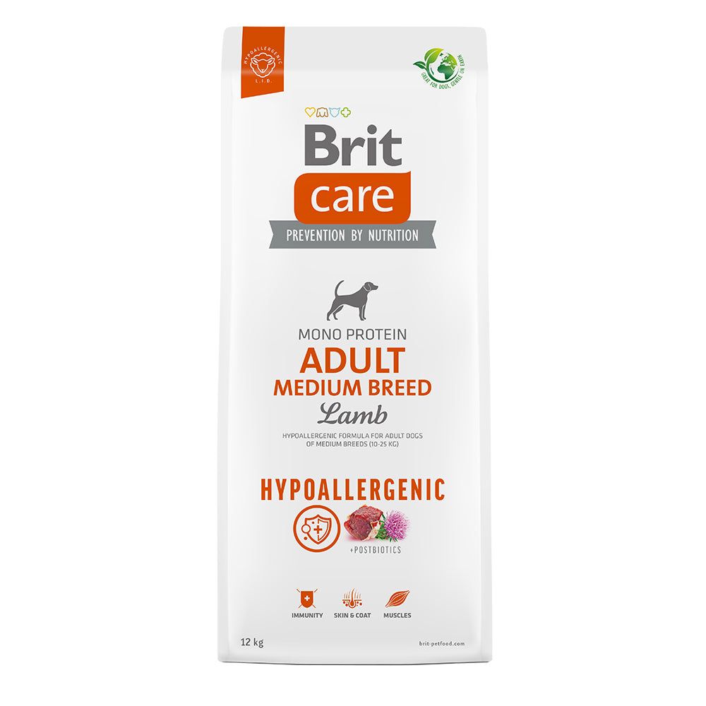 Brit Care Dog - Hypoallergenic Adult Medium Breed Lamb 12 kg Futter