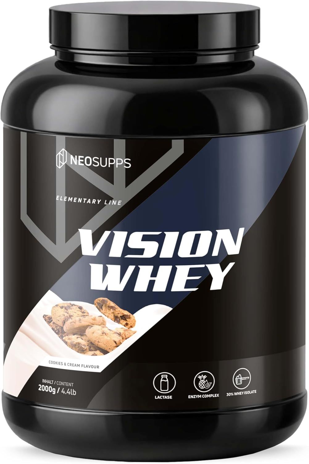 Neosupps Vision Whey Protein Pulver Cookie Dough, zum Abnehmen & Muskelaufbau