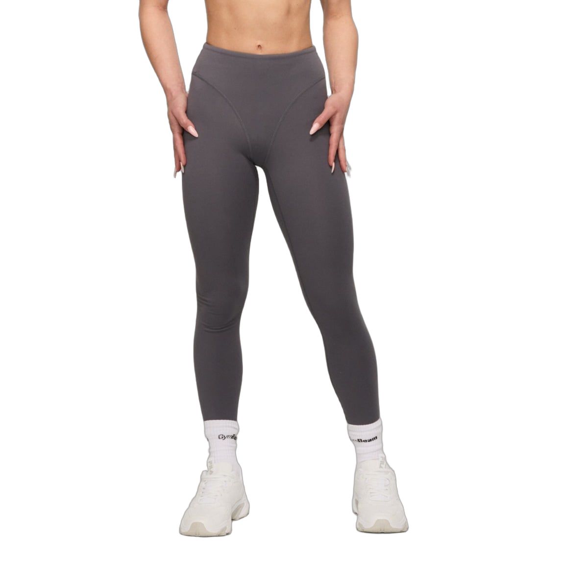 GymBeam Leggings Damen hohe Taille ohne Taschen Grey