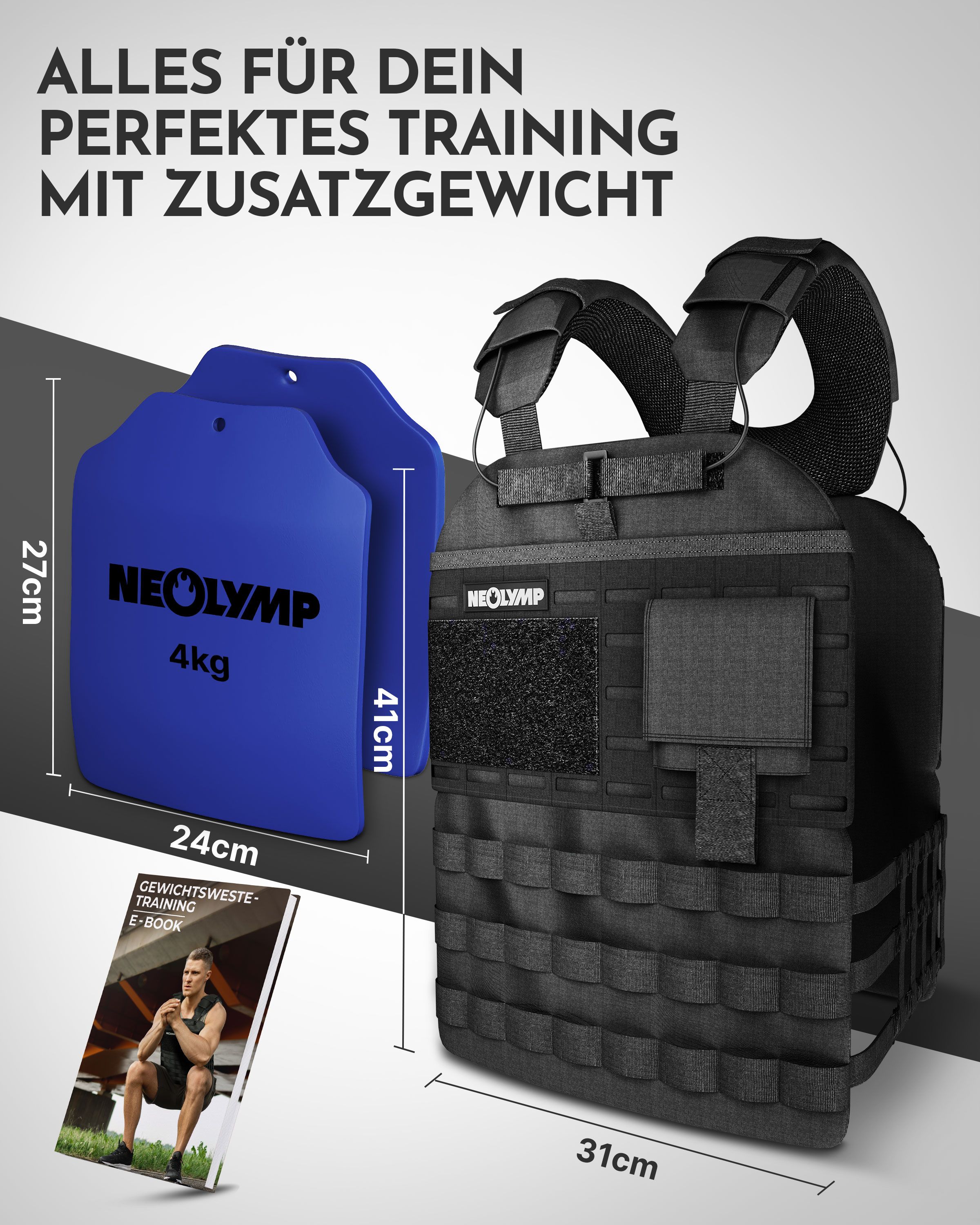 NEOLYMP Zusatzgewicht für Gewichtsweste 2 x 4 kg