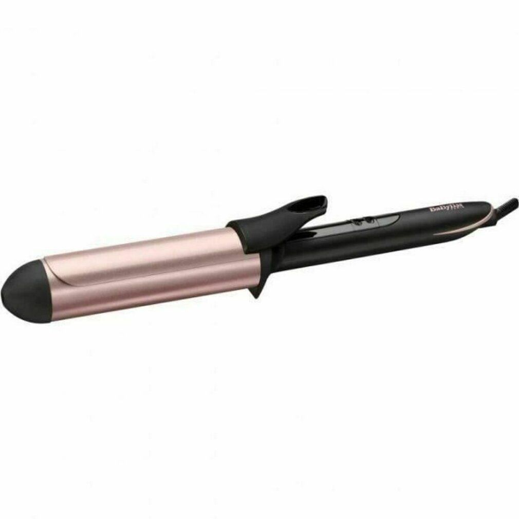 Lockenstab mit roségoldfarbenem Zylinder und schwarzem Griff. Marke BaByliss sichtbar.