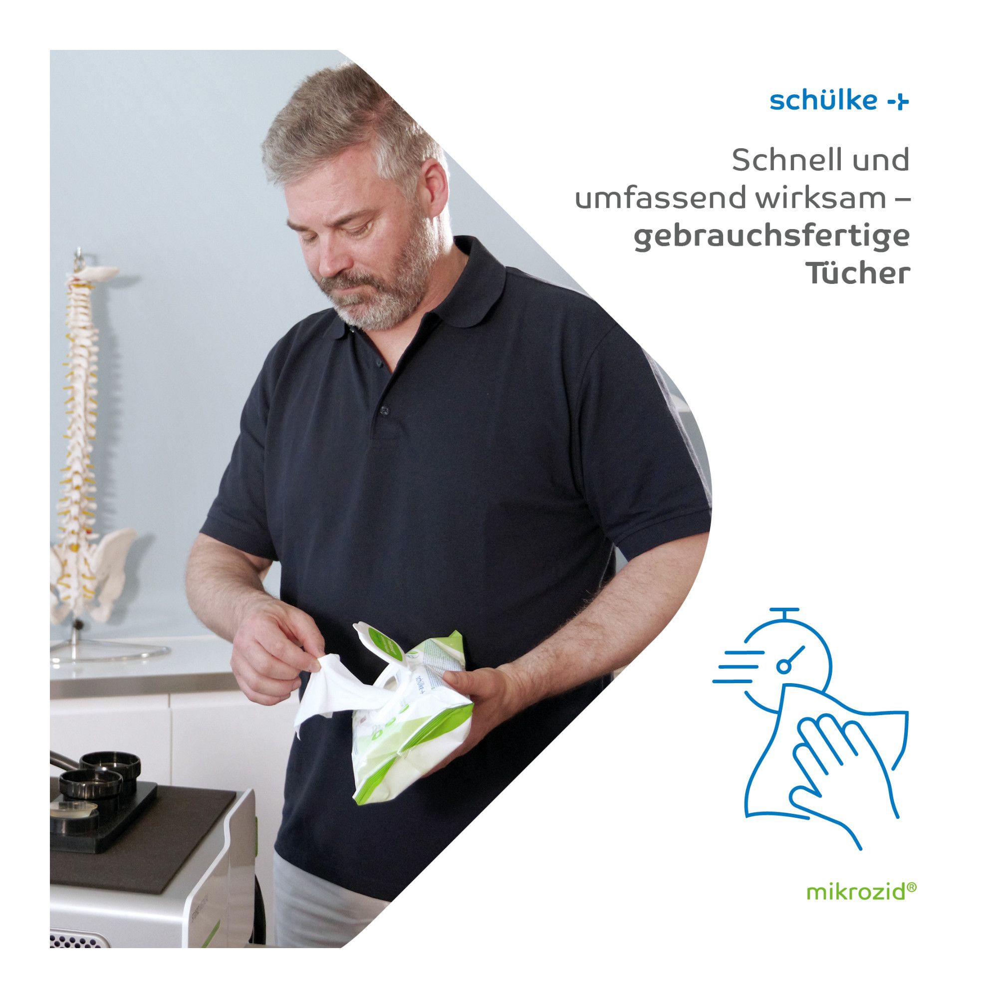 Schülke - mikrozid® universal p wipes free line - Desinfektionstücher für Oberflächen