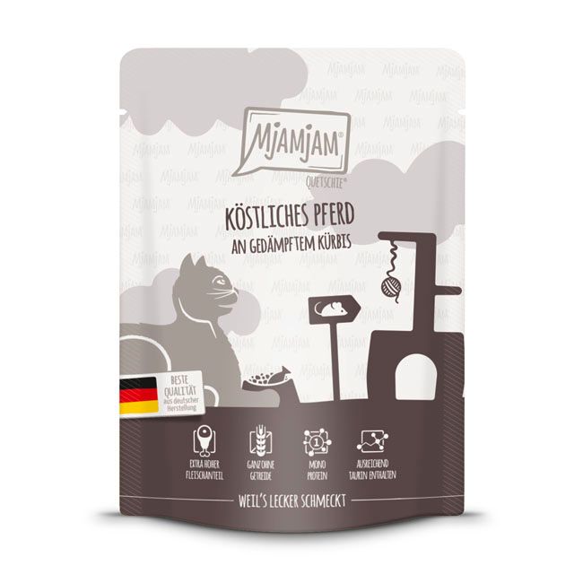 MjAMjAM - Quetschie köstliches Pferd an gedämpftem Kürbis 300 g Futter