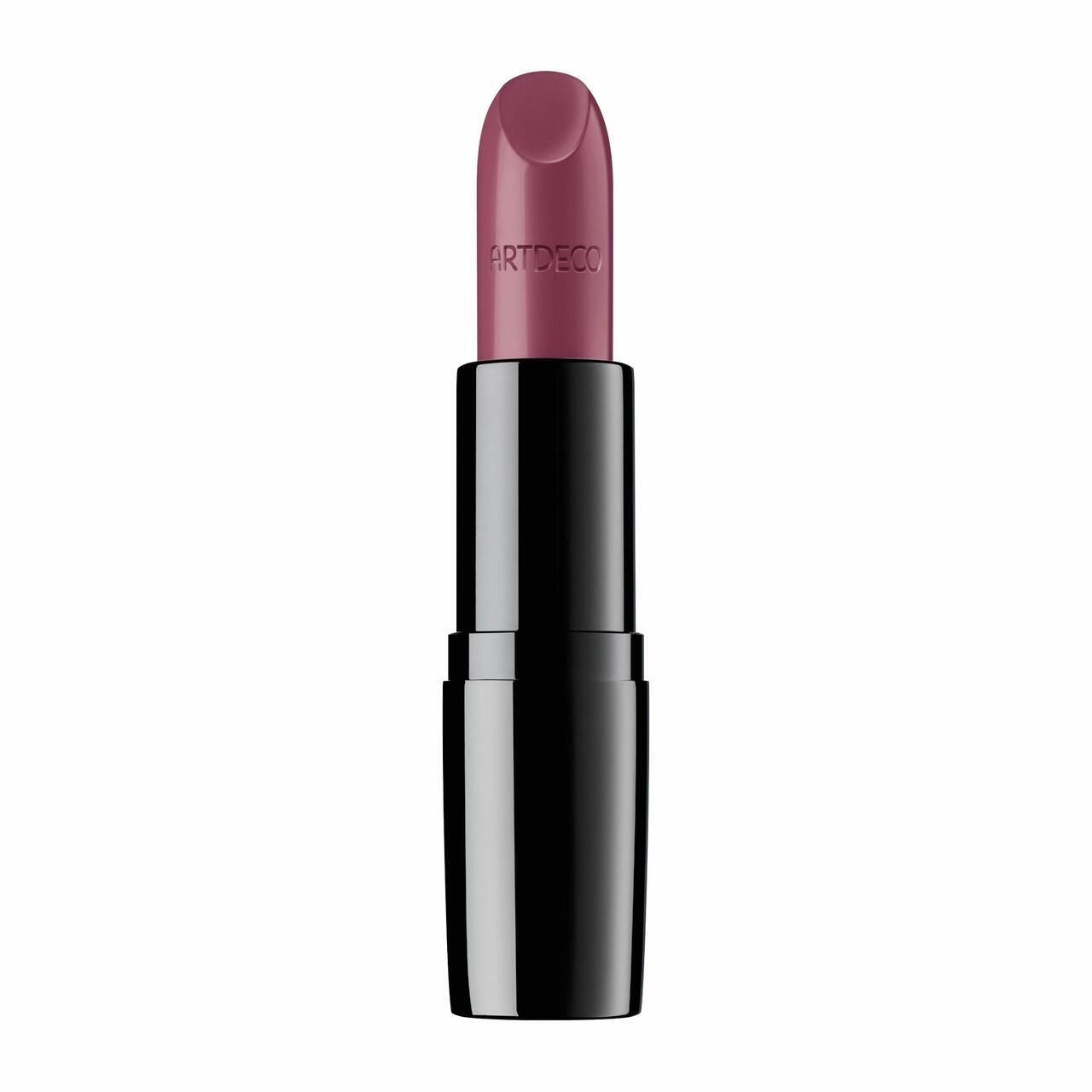 Lippenstift mit schwarzer Hülse. Der Lippenstift ist rosa und trägt den Schriftzug Artdeco.