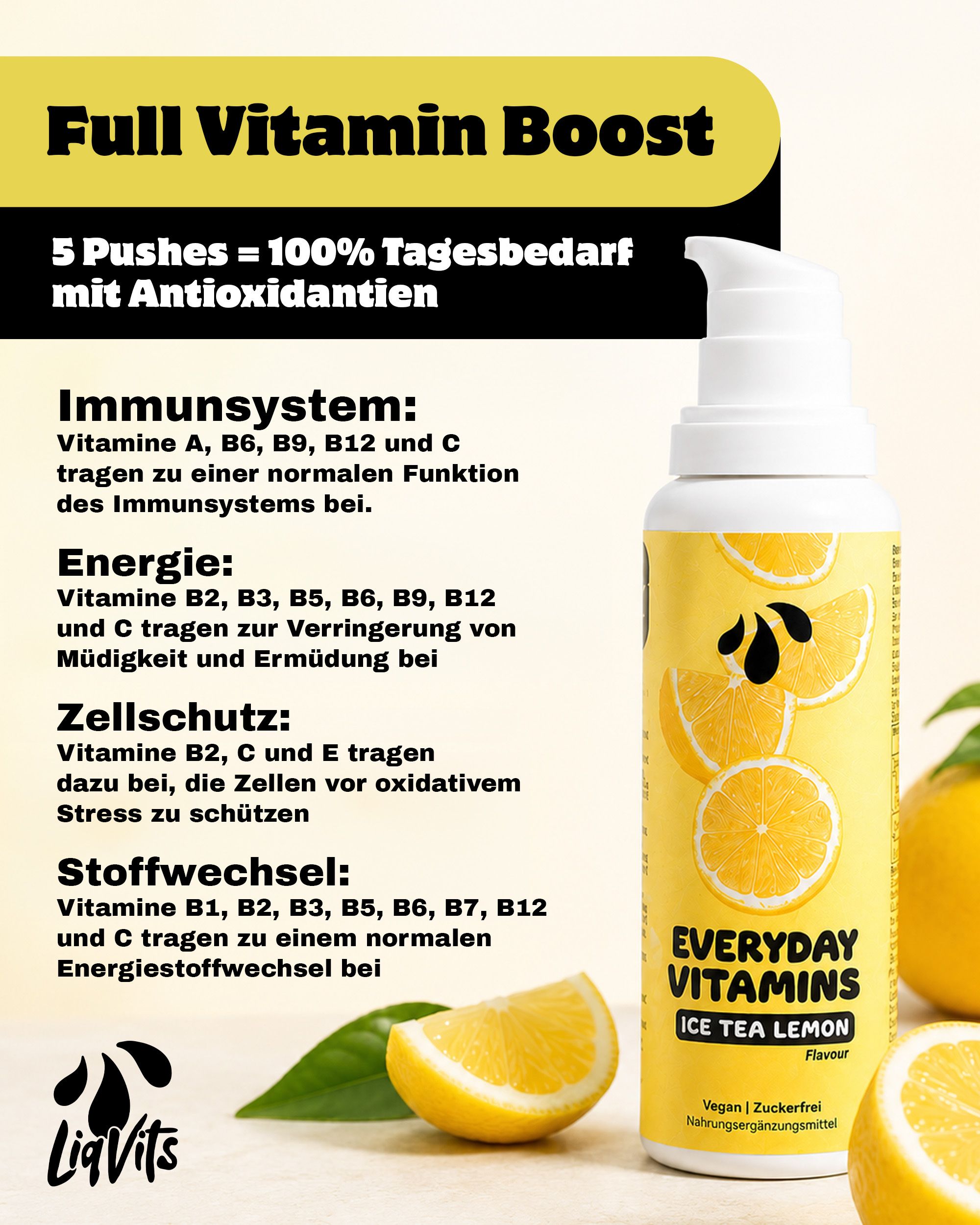 LiqVits Everyday Vitamins Ice Tea Lemon