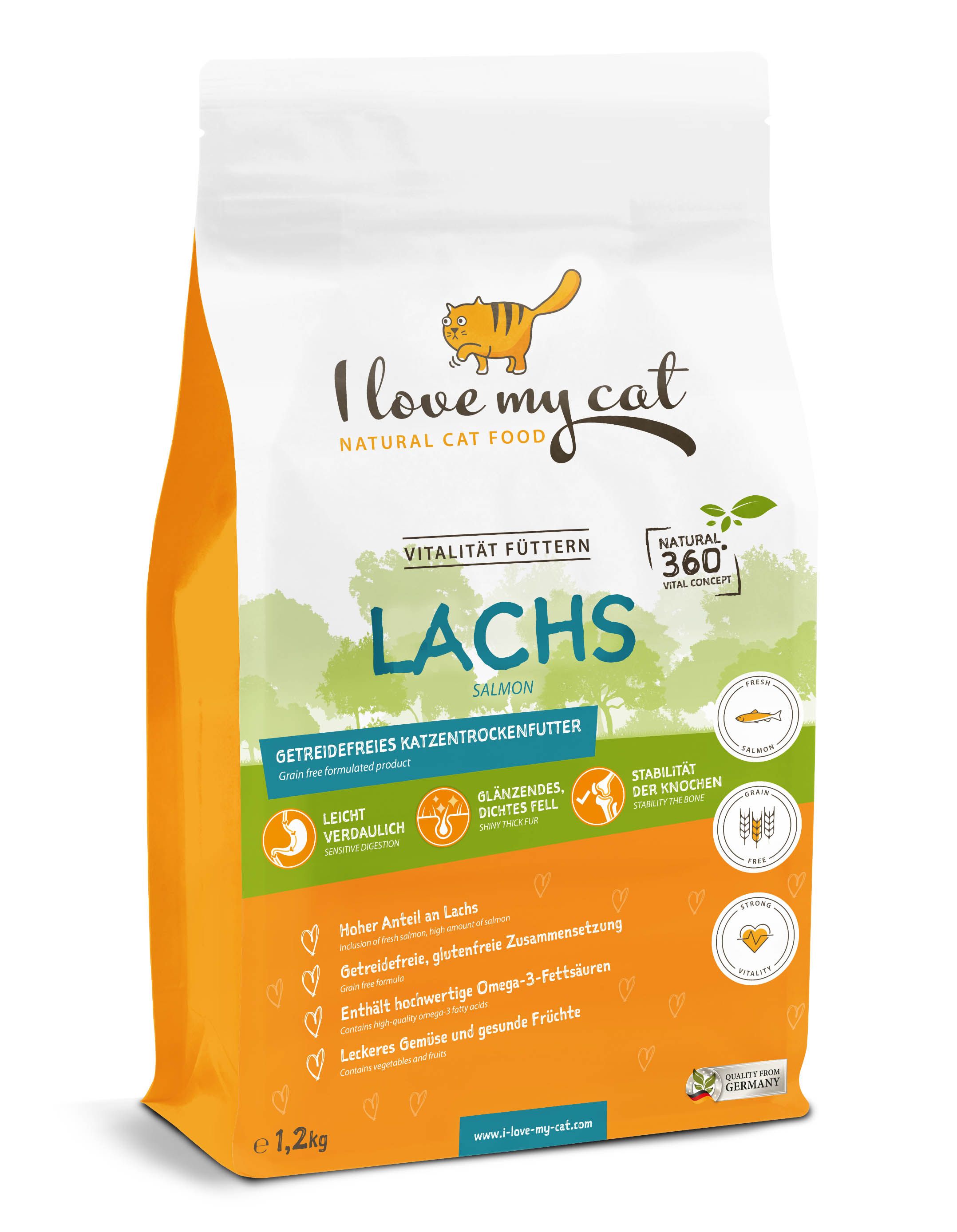 I love my cat Ilmc set mit Lachs und Truthahn - Trockenfutter Nassfutter + Jutebeutel 1,8 kg Set