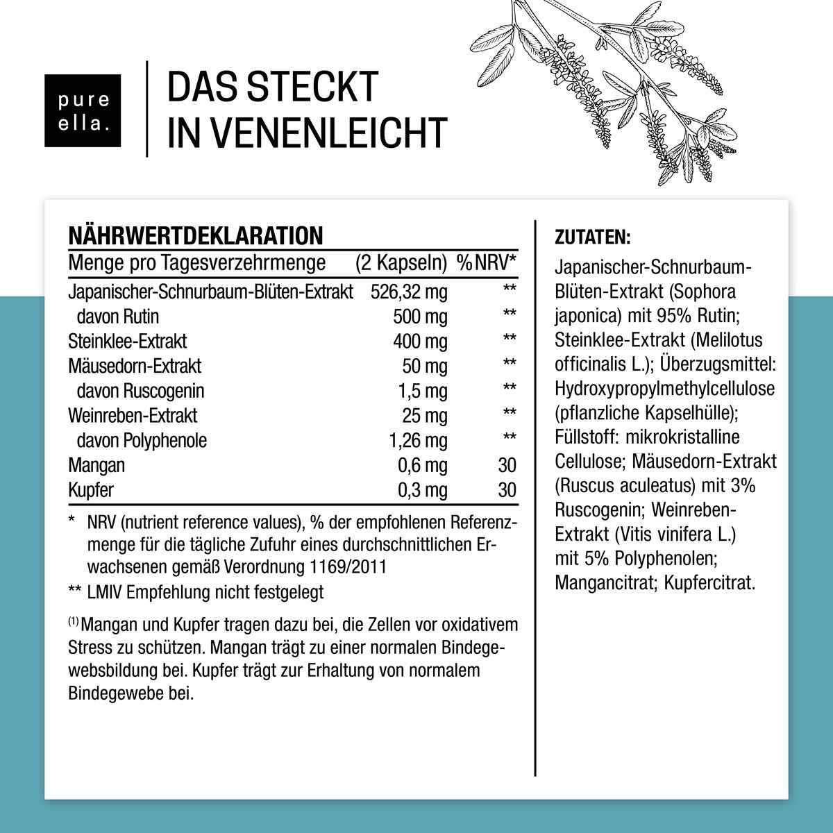 Pure Ella VENENLEICHT Kapseln