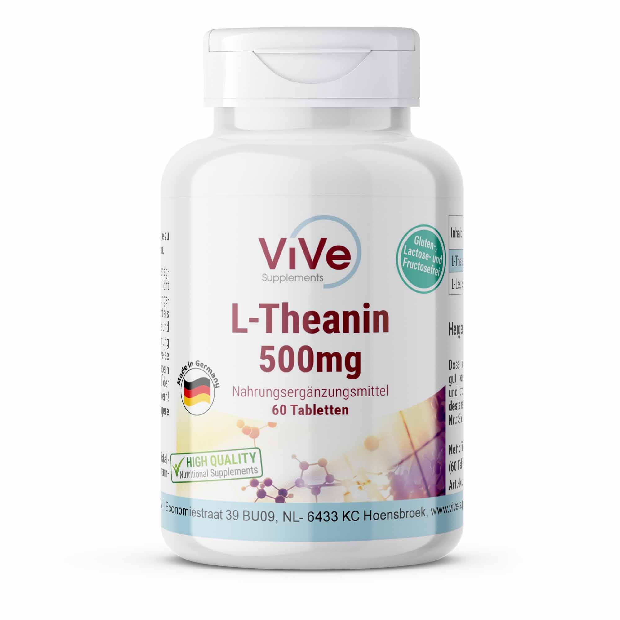 Vive Supplements | L-Theanin 500mg - schluckfreundlich 60 St