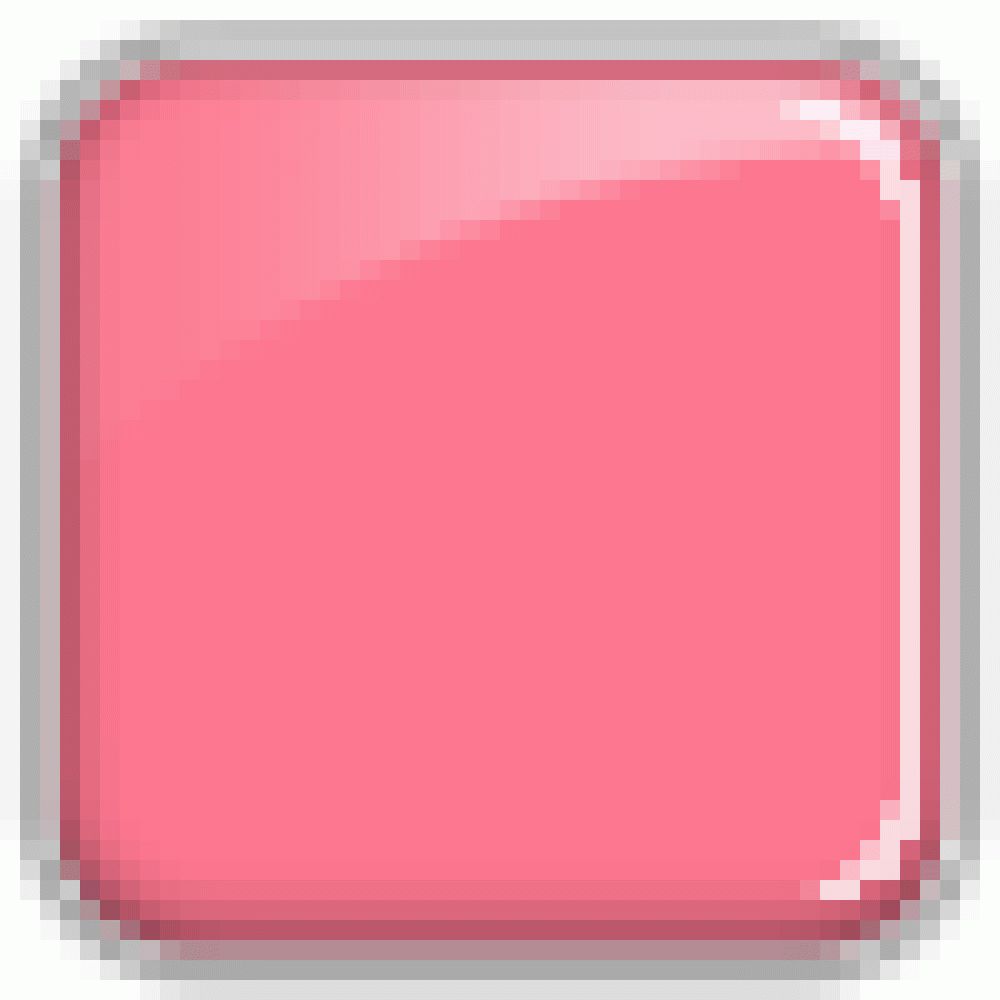 Quadratische, rosa Kosmetik-Probe mit abgerundeten Ecken.