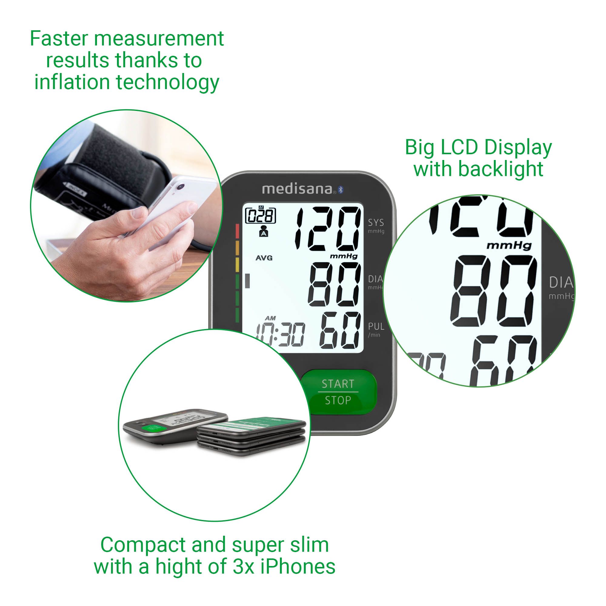 medisana BU 570 connect Oberarm-Blutdruckmessgerät - Blutdruck und Pulsmessung mit Bluetooth