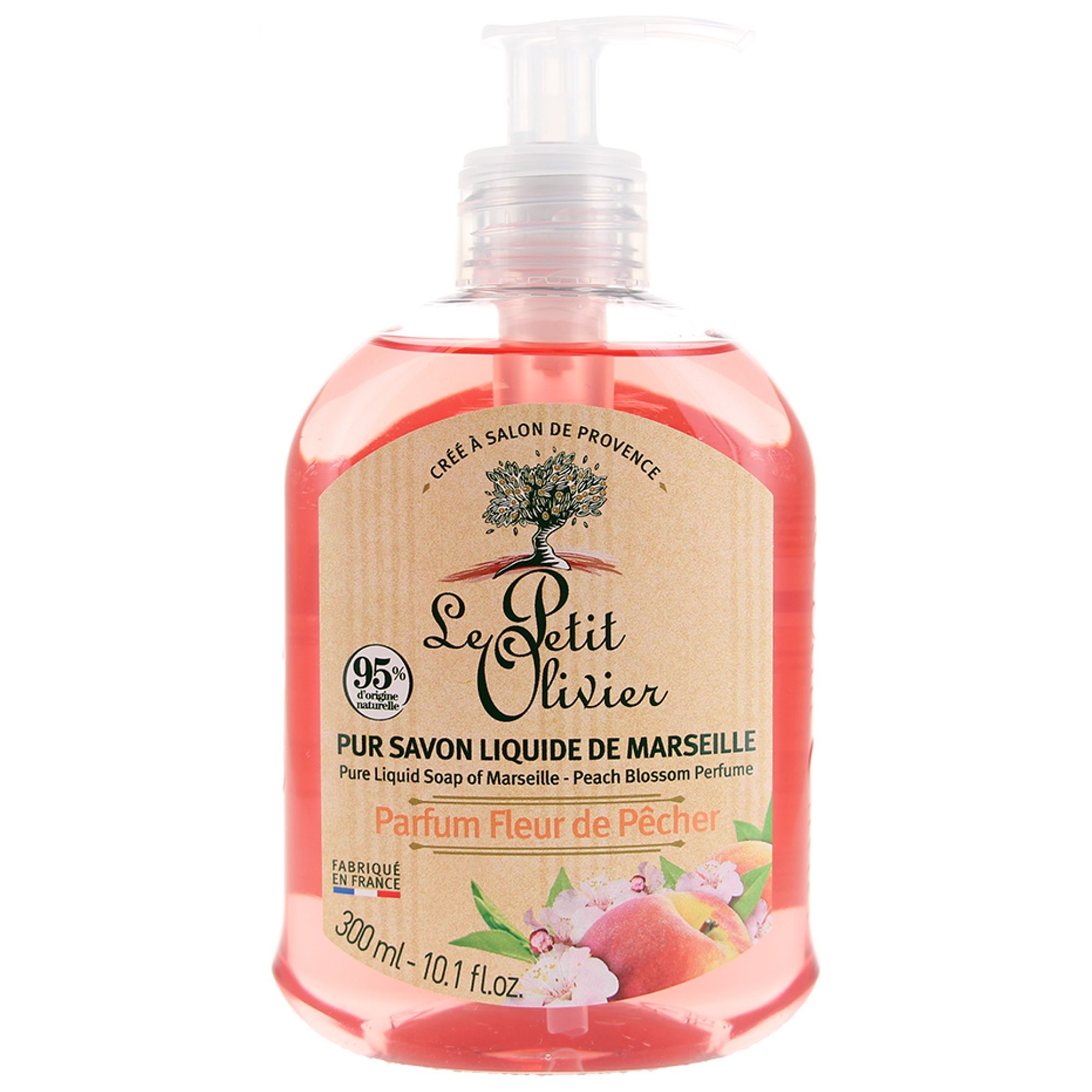 Le Petit Olivier Pure Liquid Marseille Soap Pfirsichblüte 8,7x4,6x16 cm