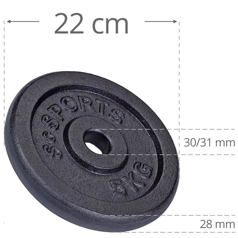 ScSPORTS® 48 kg Guss Hantelset  Kombiset  inkl. 12 Hantelscheiben
