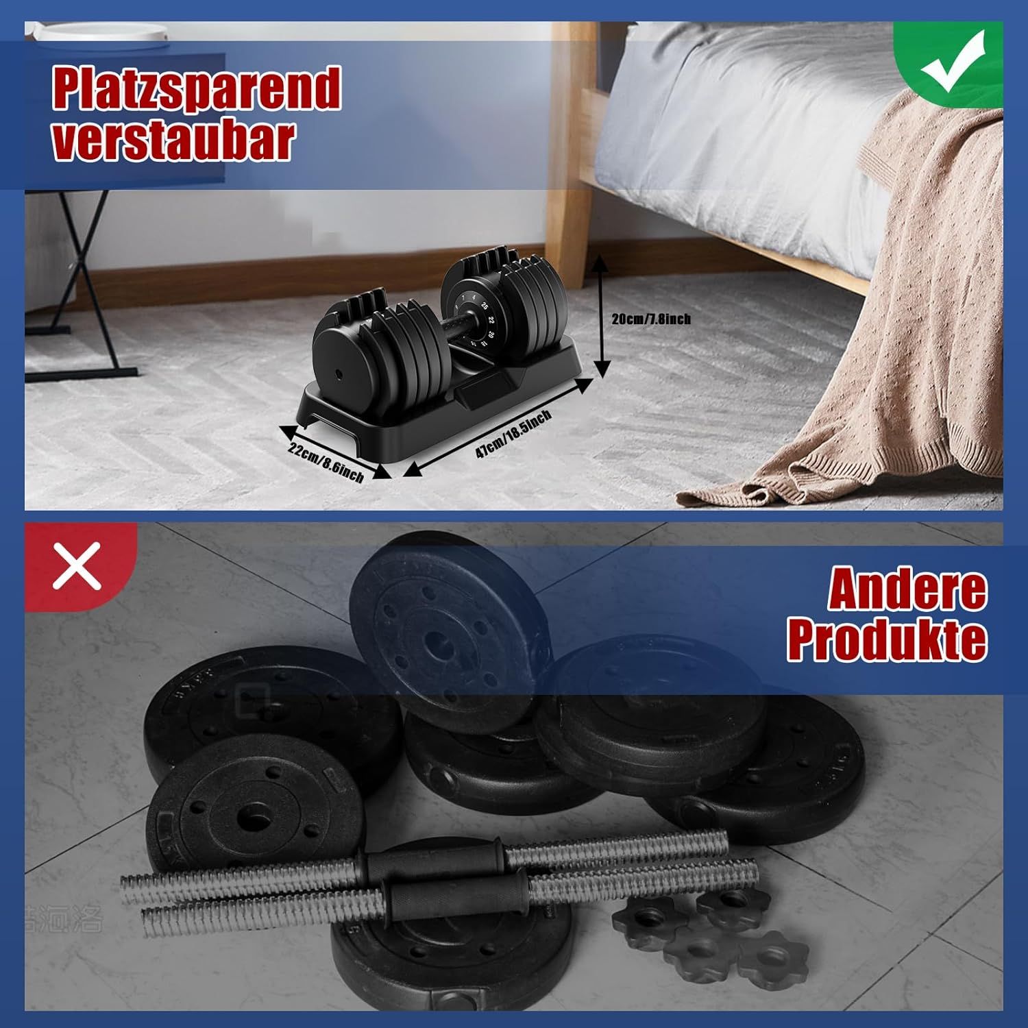 DH FitLife 25 kg Verstellbare Hanteln