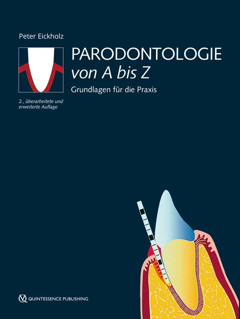 Buchcover: PARODONTOLOGIE von A bis Z. Grundlagen für die Praxis. Autor Peter Eickholz. Quintessenz Verlag.