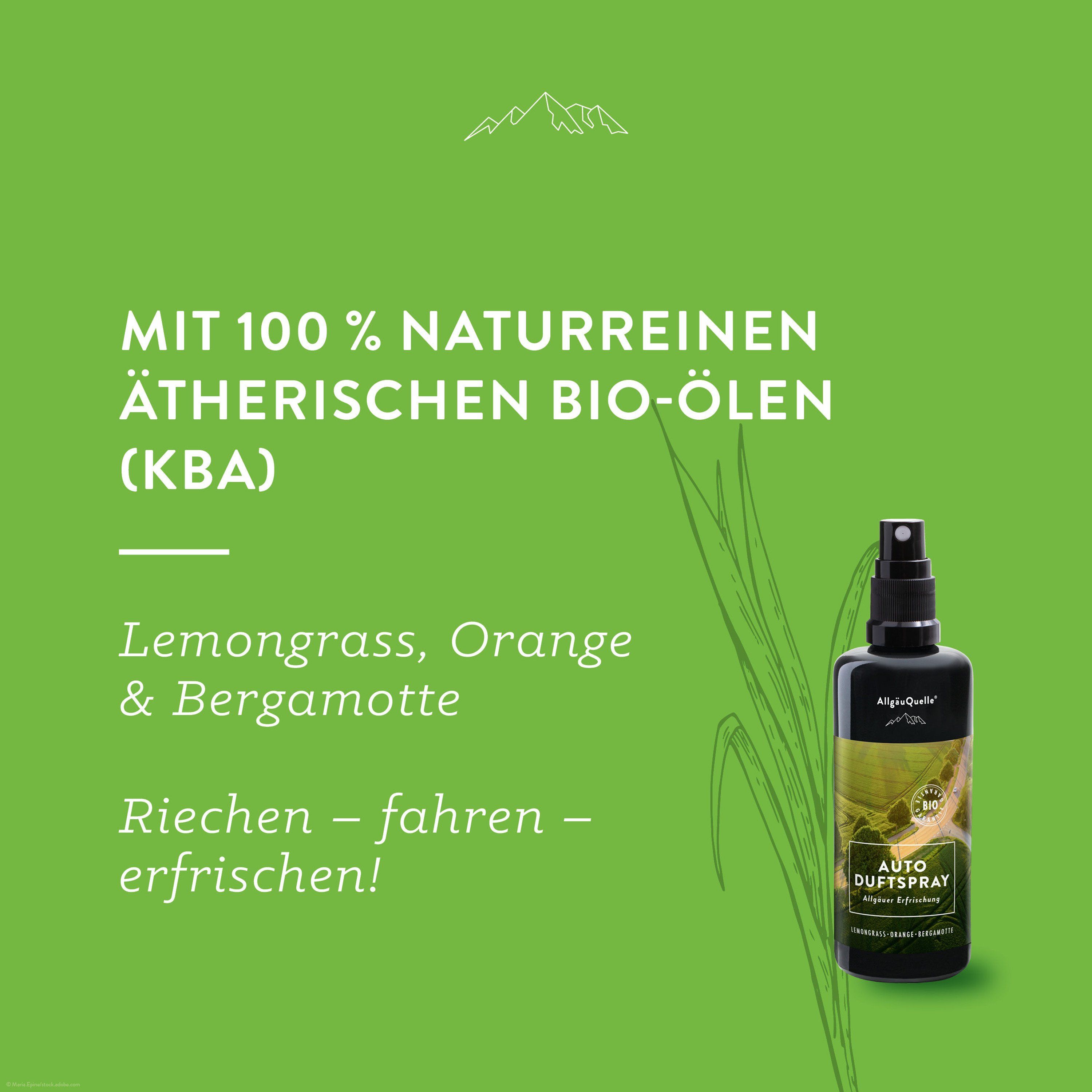 Allgäuquelle Bio Auto Duftspray Raumspray Autoduft Allgäuer Erfrischung