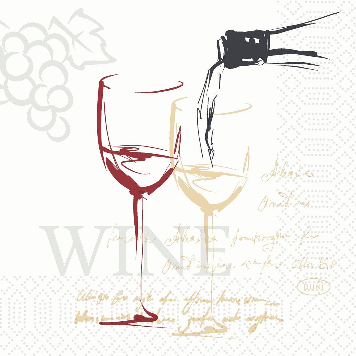 Zelltuchservietten 24 x 3-lagig 1/4 Falz Wine Time 8 St Tücher