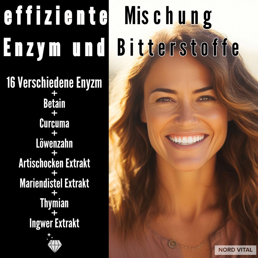 Nord Vital Enzym Komplex mit 23 aktiven Inhaltsstoffen – magensaftresistente Kapseln