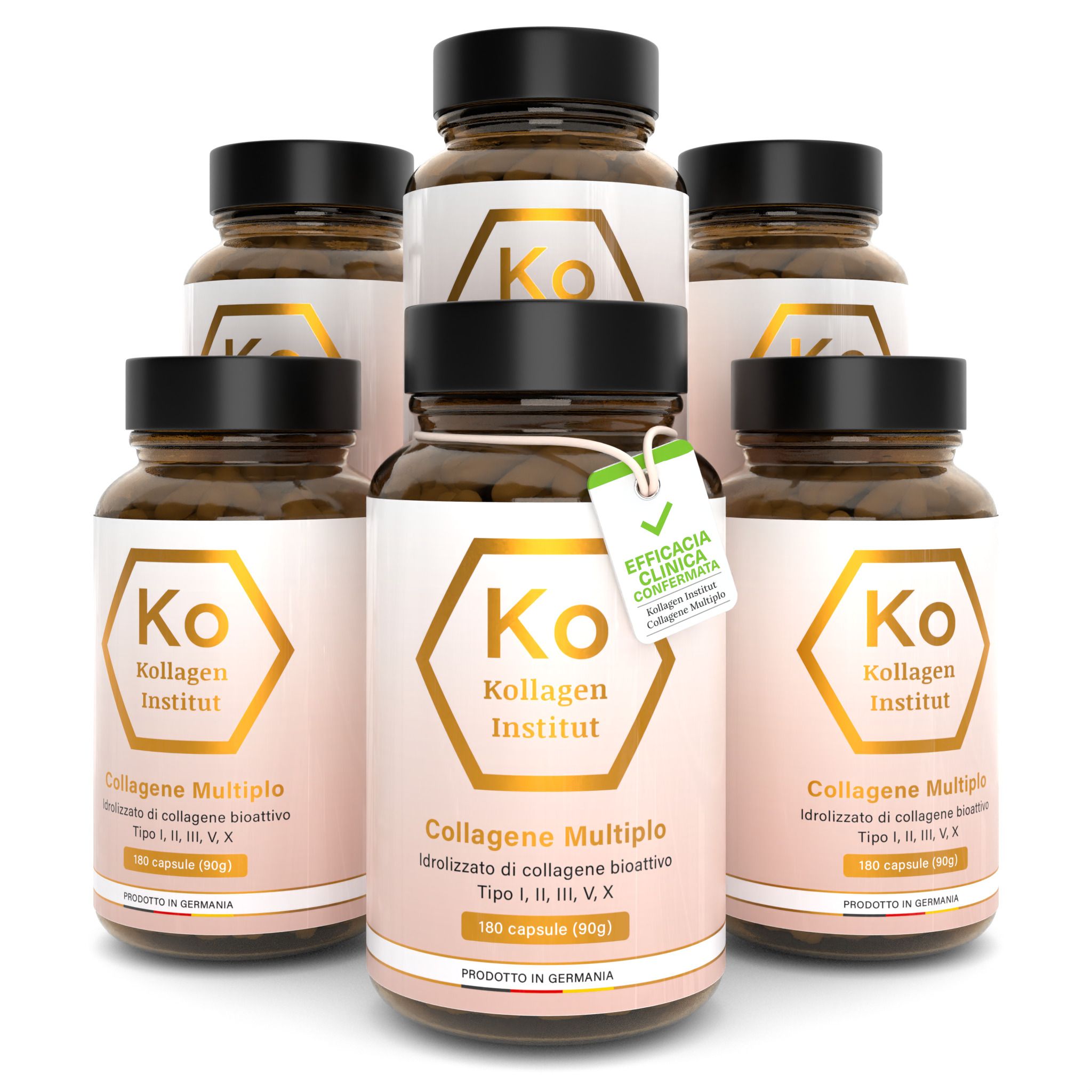 Kollagen Institut capsule di collagene multi-tipo - tipo I, II,III, V, X