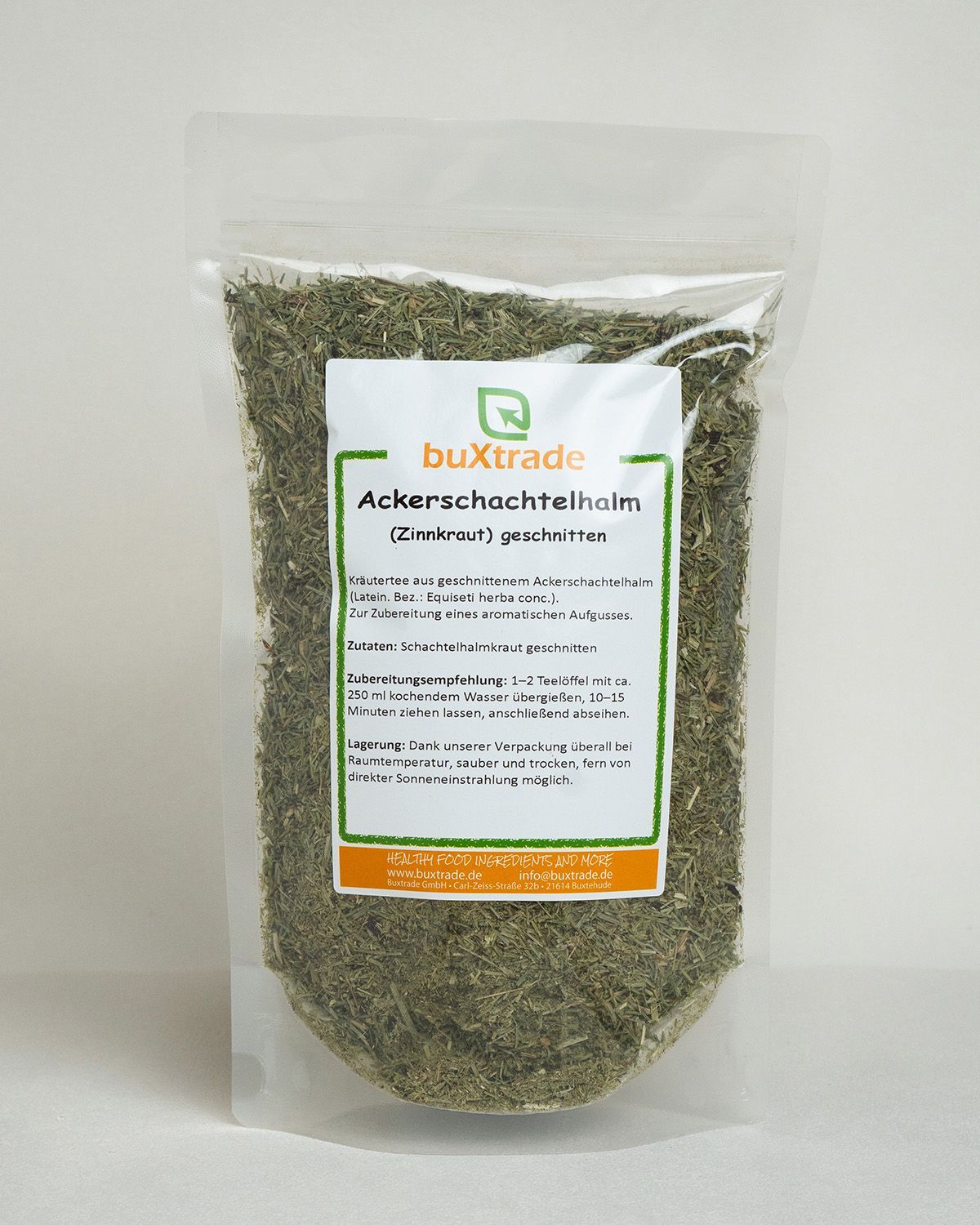 Verpackung mit Ackerschachtelhalm-Kraut, geschnitten.