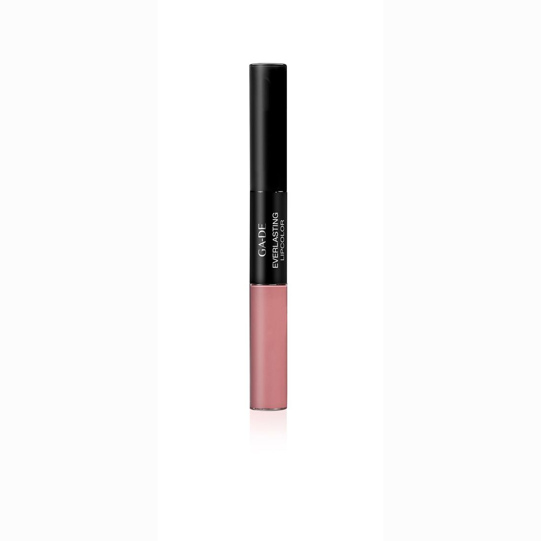 Ga-De Everlasting Lipcolor. Doppelendiger Lippenstift, schwarz und rosa. Mit Schriftzug.