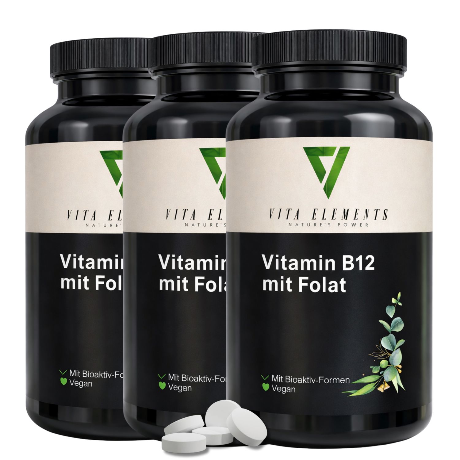 Vita Elements Vitamin B12 mit Folat Tabletten 45 g