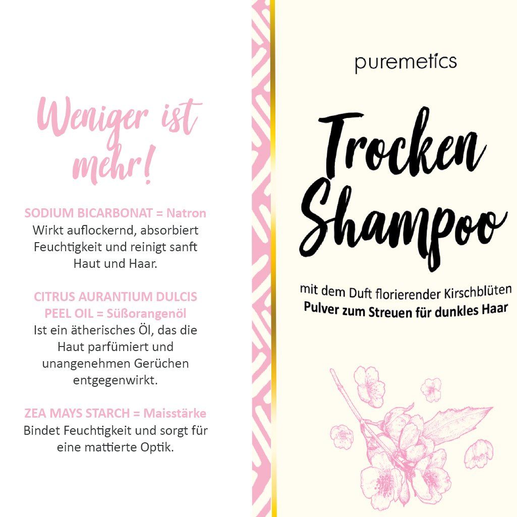 puremetics - Trocken-Shampoo "Kirschblüte" (für dunkles Haar)