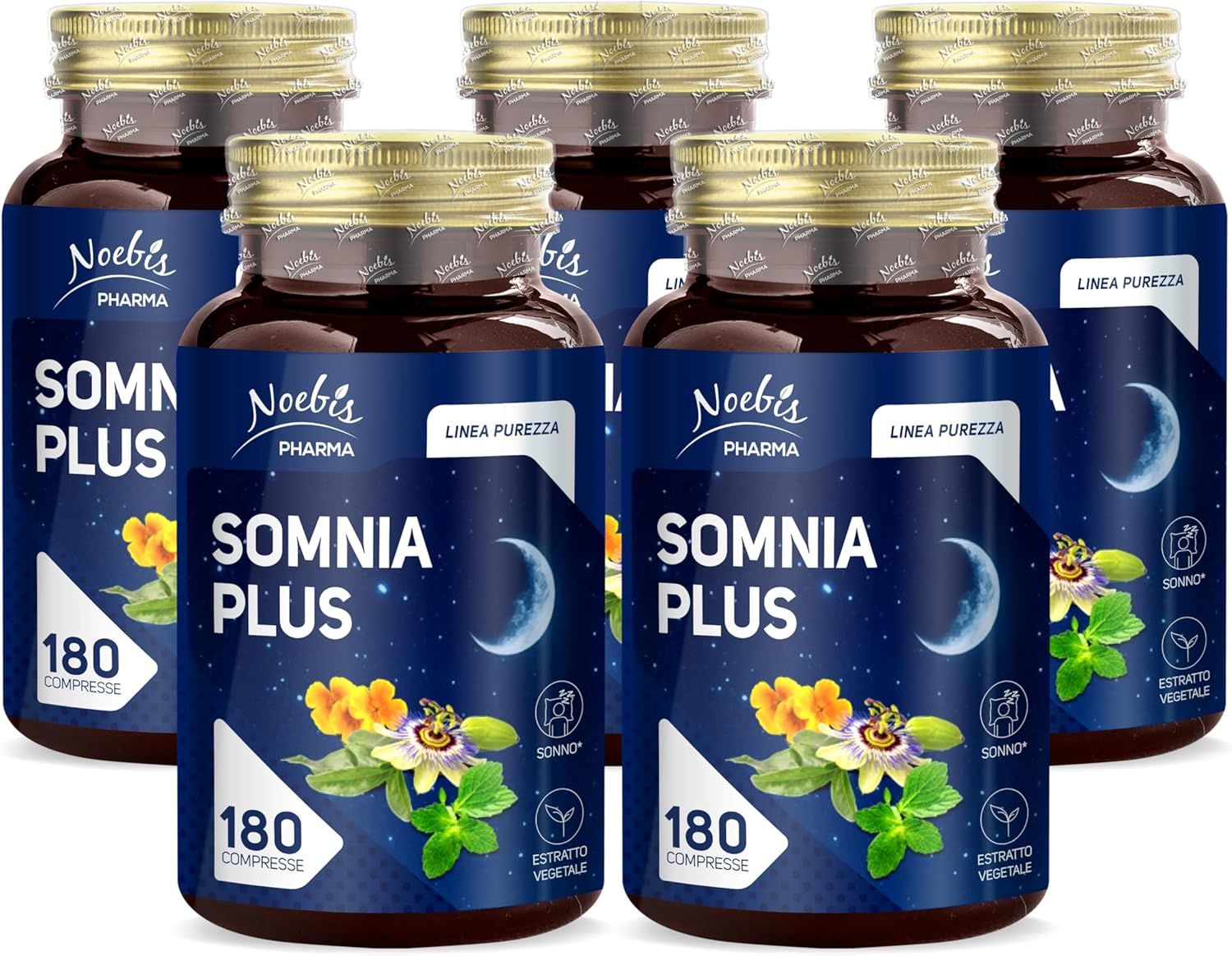 Noebis Pharma Somnia Plus - 5 Flaconi - 900 Compresse Totali