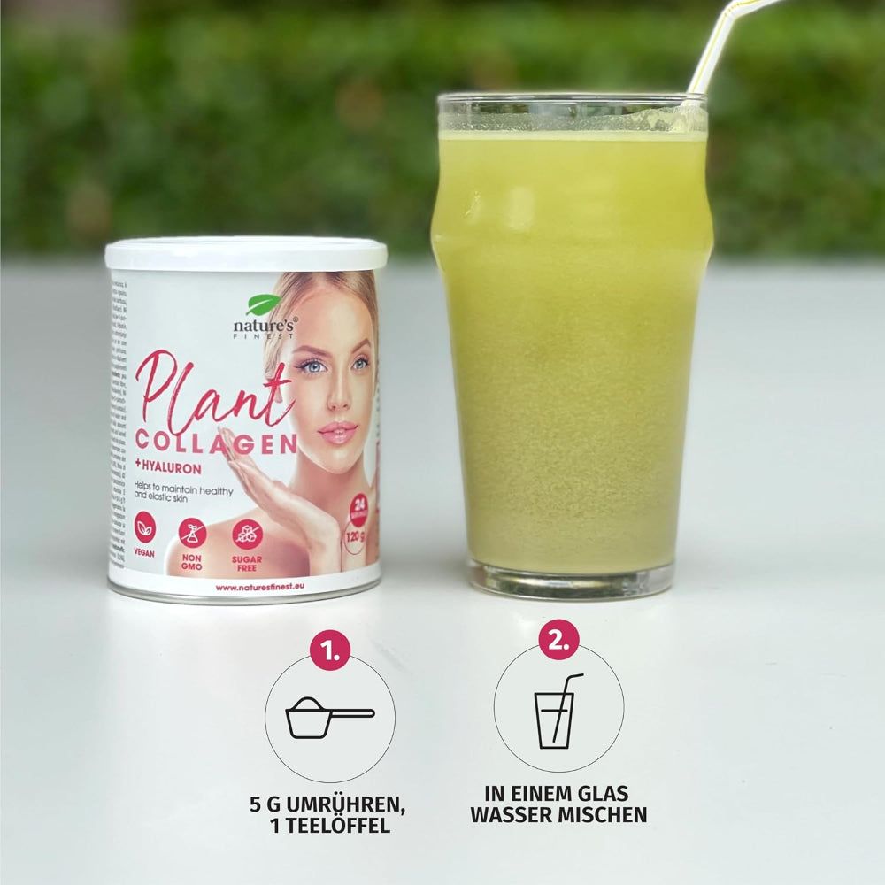 Nature's Finest pflanzliches Kollagen Booster - Vegane Kollagen Booster mit Hyaluronsäure und Biotin