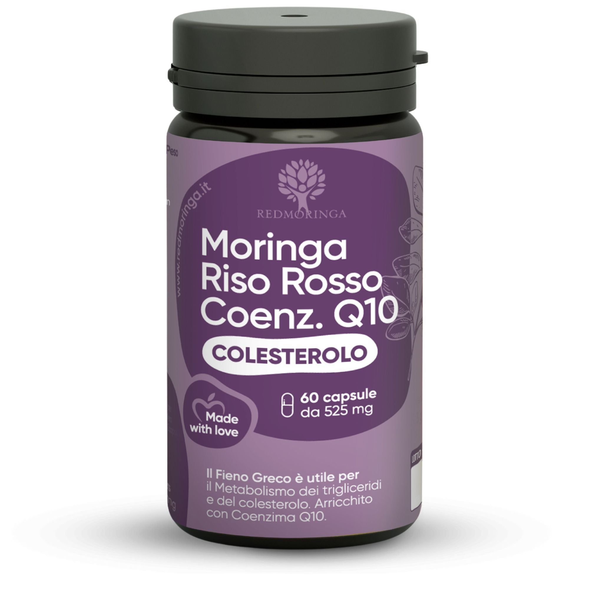 RedMoringa COLESTEROLO Riso Rosso, Coenz. Q10, Moringa 60 Capsule