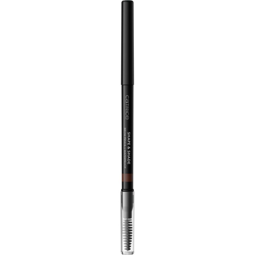 Augenbrauenstift mit Bürste. Schwarzer Stift, braune Mine. Produktname: Shape & Shade. Marke: Catrice.