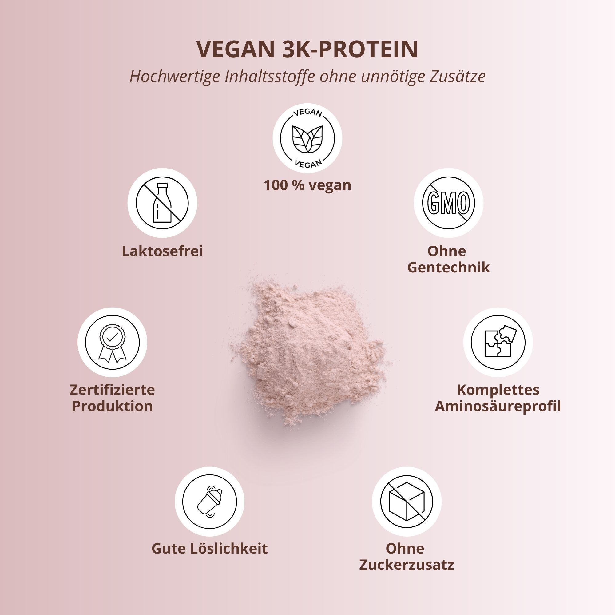 Nutri+ Veganes Proteinpulver 3k - Eiweiß Protein Pulver 1kg 1000 g