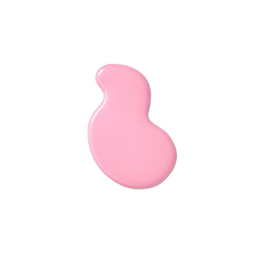 Rosa Nagellack-Tropfen auf weißem Hintergrund. Unregelmäßige Form.