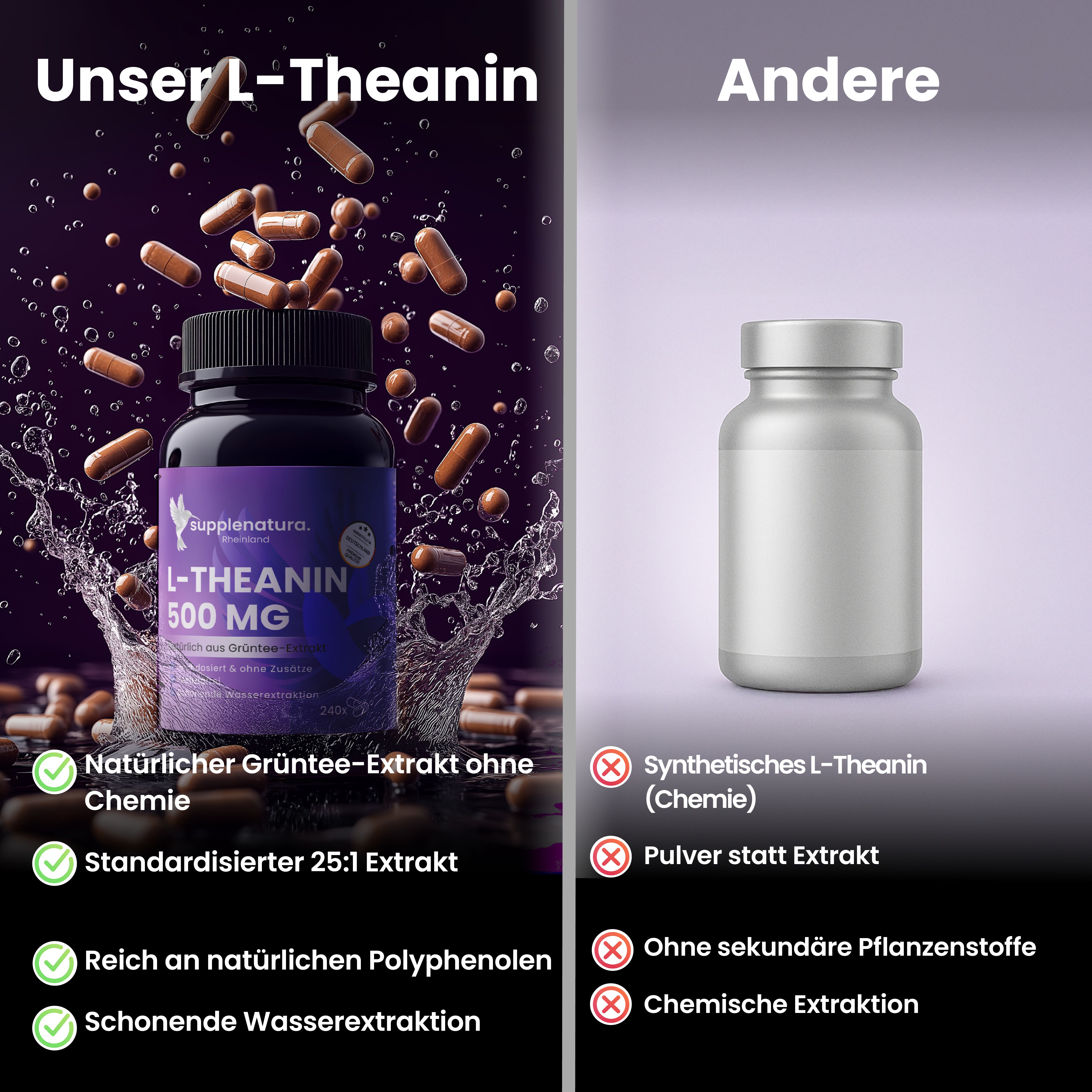 supplenatura Rheinland® - L-Theanin - Natürlicher Extrakt